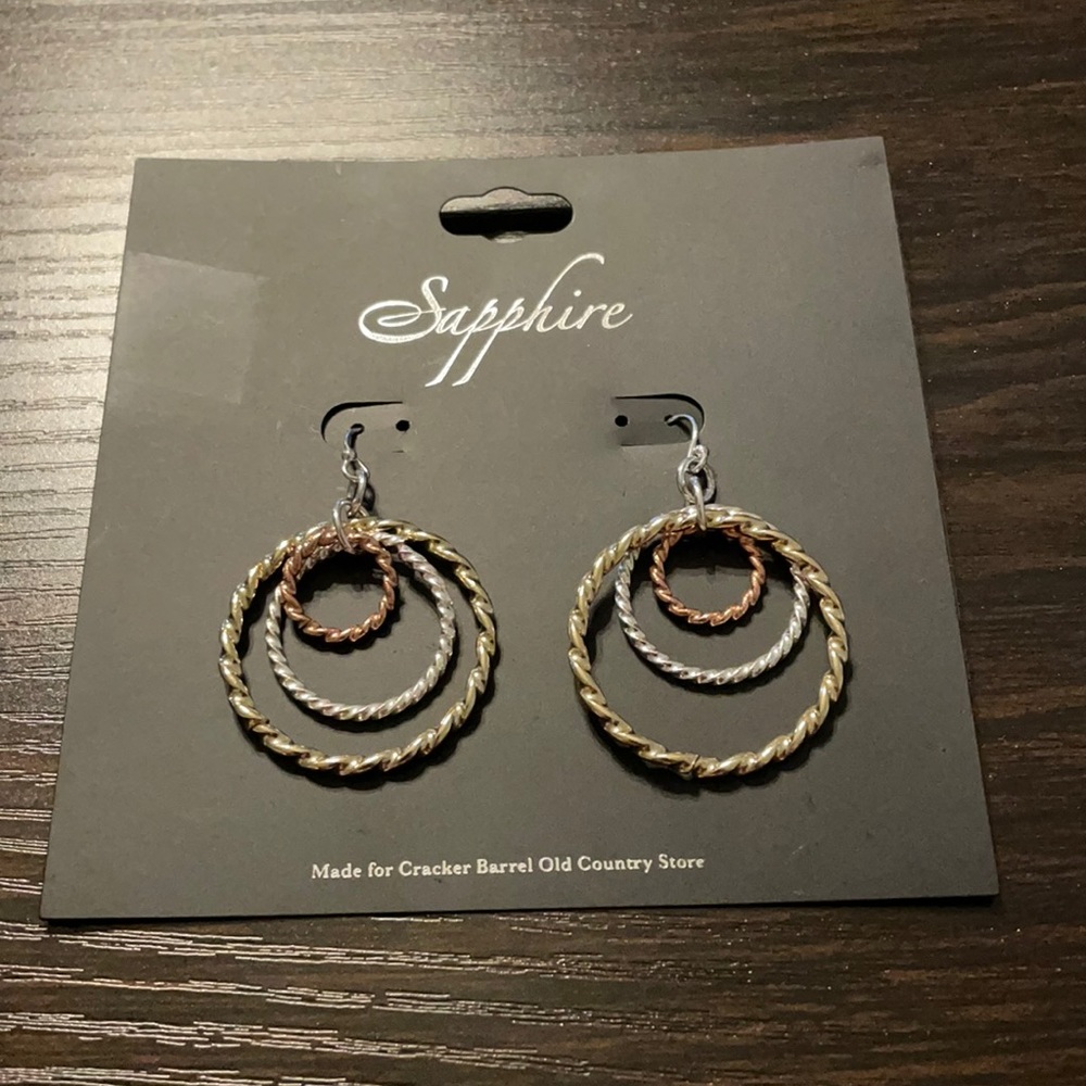 Mixed Metal Circle Earrings NWT